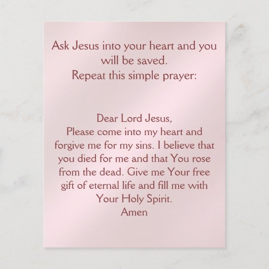 Gospel Tract Flyer (Hinten)