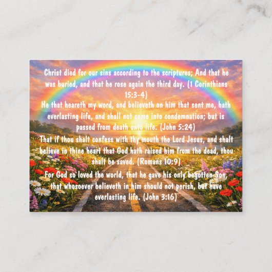 Gospel Tract Two Roads Card Visitenkarte (Rückseite)