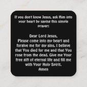 Gospel-Traktkarte Quadratische Visitenkarte (Rückseite)