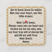 Gospel-Traktkarte Quadratische Visitenkarte (Rückseite)