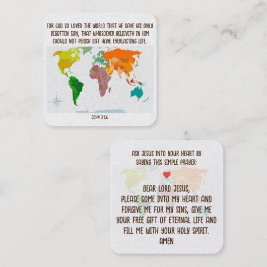 Gospel-Traktkarte Quadratische Visitenkarte (Vorne/Hinten)