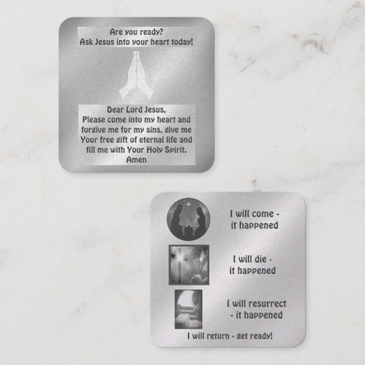 Gospel-Traktkarte Quadratische Visitenkarte (Vorne/Hinten)
