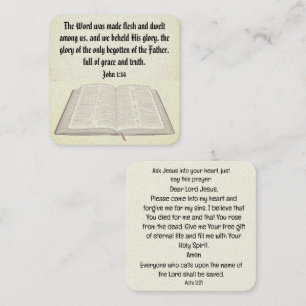 Gospel-Traktkarte Quadratische Visitenkarte