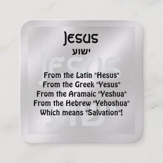 Gospel-Traktkarte Quadratische Visitenkarte (Vorderseite)