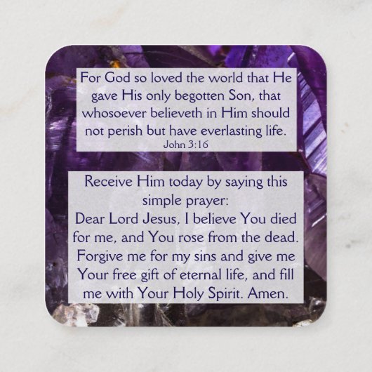 Gospel-Traktkarte Quadratische Visitenkarte (Rückseite)