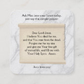 Gospel-Traktkarte Quadratische Visitenkarte (Rückseite)