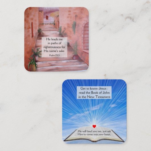Gospel-Traktkarte Quadratische Visitenkarte (Vorne/Hinten)