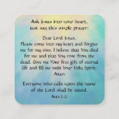 Gospel-Traktkarte Quadratische Visitenkarte (Rückseite)