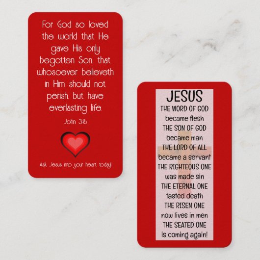 Gospel-Traktkarte Visitenkarte (Vorne/Hinten)