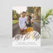 Gossamer Overlay Double Sided Photo Save the Date (Stehend Vorderseite)