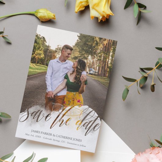 Gossamer Overlay Double Sided Photo Save the Date
