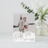 Gossamer Overlay Wedding Foto Vielen Dank Postkarte (Stehend Vorderseite)