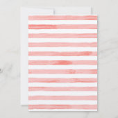 Gossamer Pink Aquarellstreifen & Goldbriefe Einladung (Rückseite)