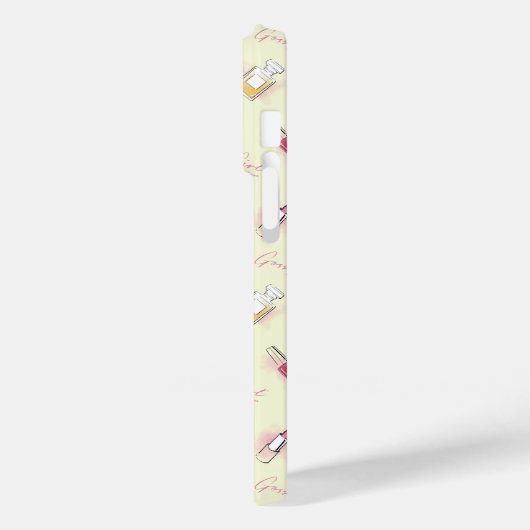 Gossil Girl Lipstick & Parfüm Muster Case-Mate iPhone Hülle (Rückseite / Links)