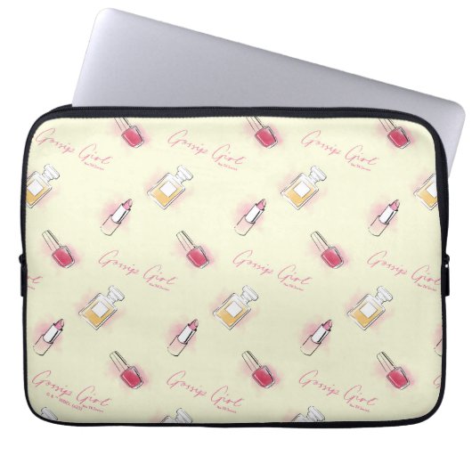 Gossil Girl Lipstick & Parfüm Muster Laptopschutzhülle (Vorderseite)