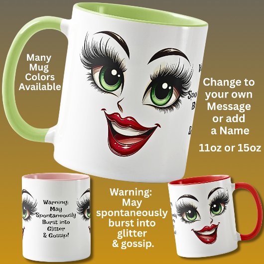 Gossip,  Add Name Message, Fabulous Eyes Face Tasse