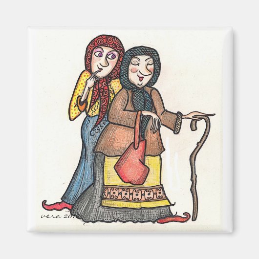Gossip Crones Ukrainische Volkskunst Magnet (Vorne)