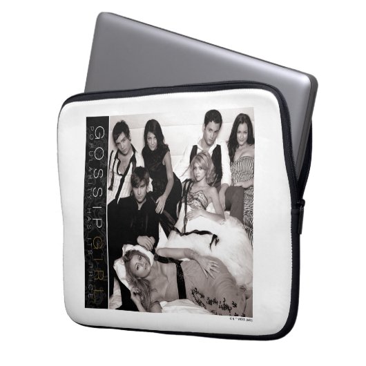 Gossip Girl Black and White Group Graphic Laptopschutzhülle (Vorderseite Links)