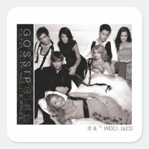 Gossip Girl Black and White Group Graphic Quadratischer Aufkleber