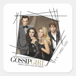 Gossip Girl Glamour Group Graphic Quadratischer Aufkleber