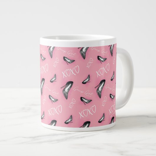 Gossip Girl High Heels Muster Jumbo-Tasse (Vorderseite Rechts)