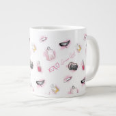 Gossip Girl Makeup Muster Jumbo-Tasse (Vorderseite Rechts)