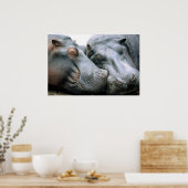 Gossip Hippopotamus Portrait Poster (Küche)