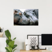Gossip Hippopotamus Portrait Poster (Heimbüro)