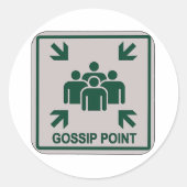 Gossip Point Sign Runder Aufkleber (Vorderseite)