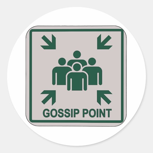 Gossip Point Sign Runder Aufkleber (Vorderseite)