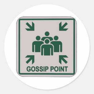 Gossip Point Sign Runder Aufkleber