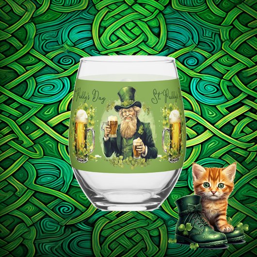 Gossip St. Paddy's Day Kleeblatts Irish Beer Lucky Weinglas Ohne Stiel