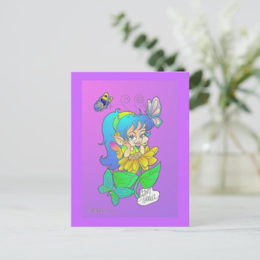 Gossiping Fairy Postcard Postkarte (Stehend Vorderseite)