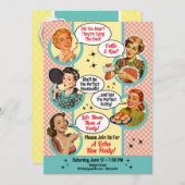 Gossiping Housefrau Hen Party Brautparty Einladung (Vorne/Hinten)