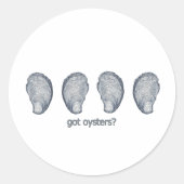 "got Austern?" Runder Aufkleber (Vorderseite)