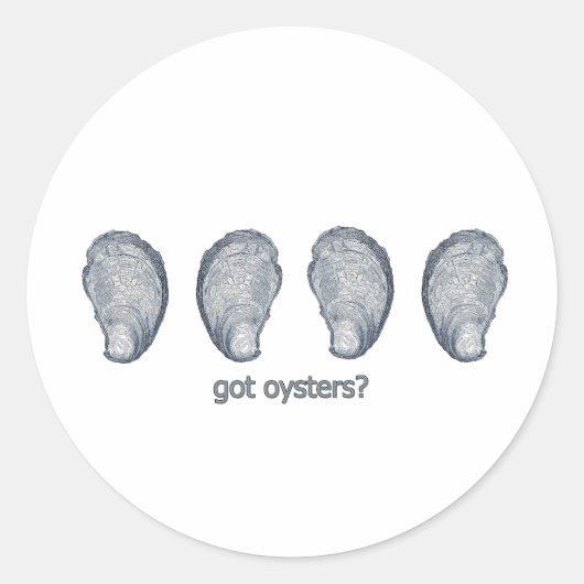 "got Austern?" Runder Aufkleber (Vorderseite)