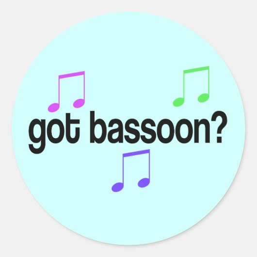 Got Bassoon Runder Aufkleber (Vorderseite)
