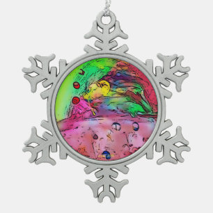 Got besprüht?! Verzierung Schneeflocken Zinn-Ornament