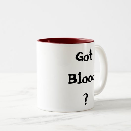 Got Blut? Zweifarbige Tasse (VorderseiteRechts)