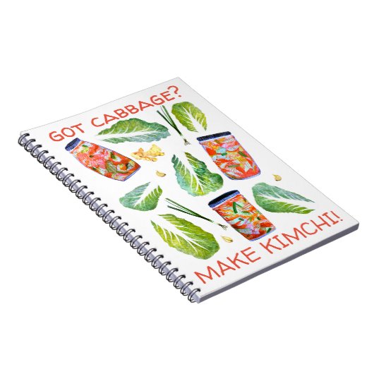 Got Cabbage? Machen Sie Kimchi Fun Spicy Watercolo Notizblock (Rechte Seite)