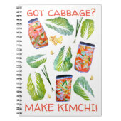 Got Cabbage? Machen Sie Kimchi Fun Spicy Watercolo Notizblock (Vorderseite)