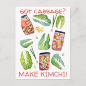 Got Cabbage? Machen Sie Kimchi Fun Spicy Watercolo Postkarte (Vorderseite)