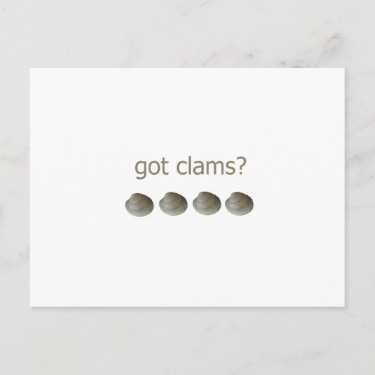 got Clams? Logo Postkarte (Vorderseite)