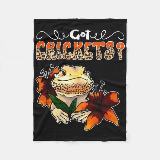 Got Cricket Flowers Cute Bearded Dragon Reptile Lo Fleecedecke (Vorderseite)