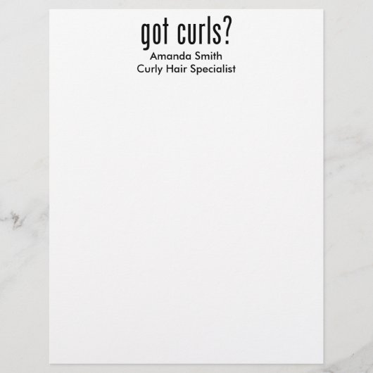 Got Curls? Briefbogen (Vorderseite)