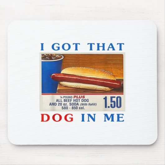 Got, dass Hund in mir Funny Hotdogs Combo 4. Juli Mousepad (Vorne)