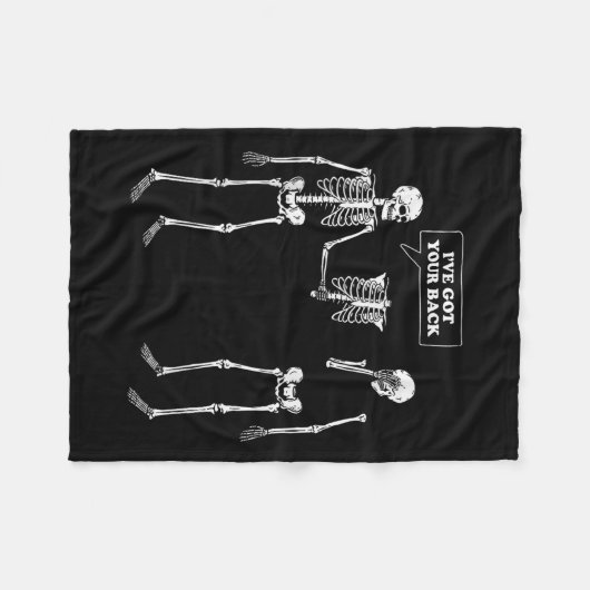 Got deinen Rücken _ Funny Skeleton Puff Fleecedecke (Vorderseite (Horizontal))