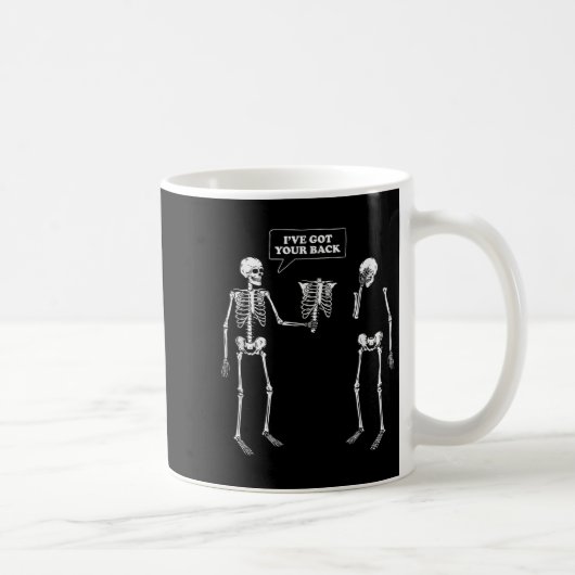 Got deinen Rücken _ Funny Skeleton Puff Kaffeetasse (Rechts)