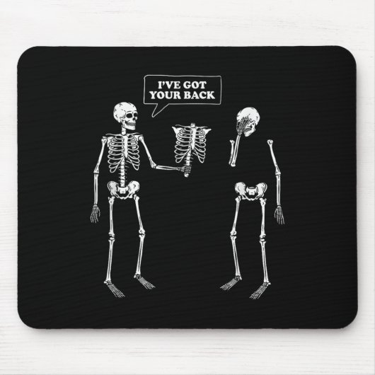 Got deinen Rücken _ Funny Skeleton Puff Mousepad (Vorne)