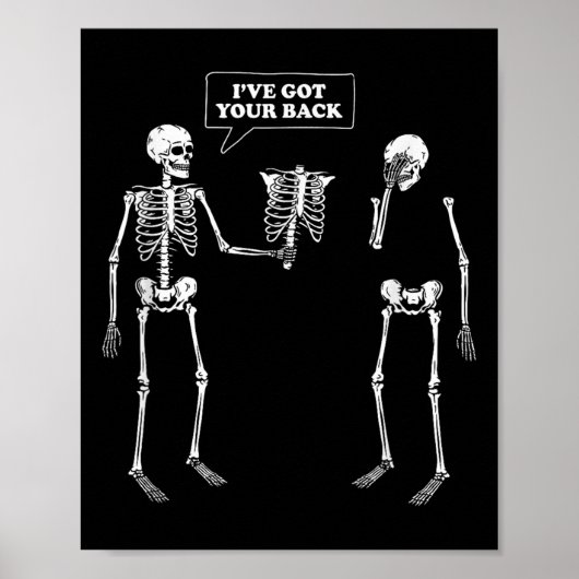 Got deinen Rücken _ Funny Skeleton Puff Poster (Vorne)